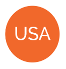 an image of a round orange circle with the text USA